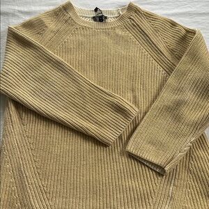 Gold Ribbed Knit Sweater